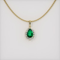 4.29 Ct. Emerald Pendant, 18K Yellow Gold 1