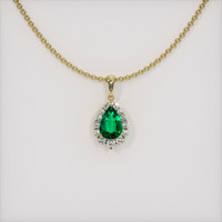 4.29 Ct. Emerald Pendant, 18K Yellow Gold 1