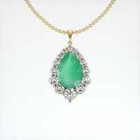 8.60 Ct. Emerald Pendant, 18K Yellow Gold 1