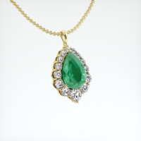 8.60 Ct. Emerald Pendant, 18K Yellow Gold 2
