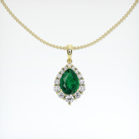 1.04 Ct. Emerald Pendant, 18K Yellow Gold 1
