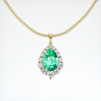 2.33 Ct. Emerald Pendant, 18K Yellow Gold 1