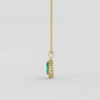 0.84 Ct. Emerald Pendant, 18K Yellow Gold 3