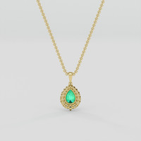 0.84 Ct. Emerald Pendant, 18K Yellow Gold 4