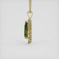 3.87 Ct. Yellowish Green Sapphire Pendant, 18K Yellow Gold 3