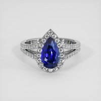 1.92 Ct. Blue Sapphire Ring, Platinum 950 1