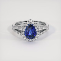 1.56 Ct. Blue Sapphire Ring, Platinum 950 1