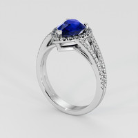 2.01 Ct. Blue Sapphire Ring, Platinum 950 2