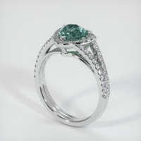 1.72 Ct. Bluish Green Sapphire Ring, Platinum 950 2