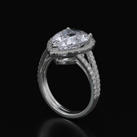 6.83 Ct. White Sapphire Ring, Platinum 950 2