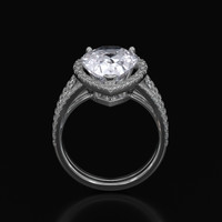 6.83 Ct. White Sapphire Ring, Platinum 950 3