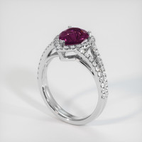 2.03 Ct. Pinkish Purple Sapphire Ring, Platinum 950 2