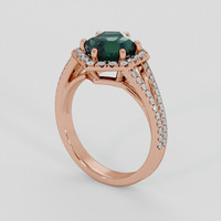 2.66 Ct. Bluish Green Sapphire Ring, 14K Rose Gold 2