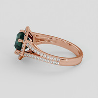 2.66 Ct. Bluish Green Sapphire Ring, 14K Rose Gold 4