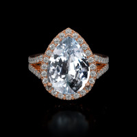 6.83 Ct. White Sapphire Ring, 14K Rose Gold 1