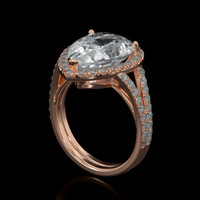 6.83 Ct. White Sapphire Ring, 14K Rose Gold 2
