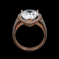 6.83 Ct. White Sapphire Ring, 14K Rose Gold 3