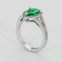 1.42 Ct. Emerald Ring, Silver 2