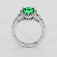 1.42 Ct. Emerald Ring, Silver 3