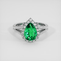 1.61 Ct. Emerald Ring, Silver 1