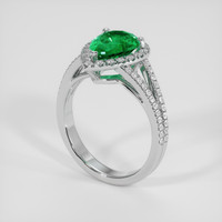 1.61 Ct. Emerald Ring, Silver 2