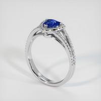 0.70 Ct. Blue Sapphire Ring, 10K White Gold 2