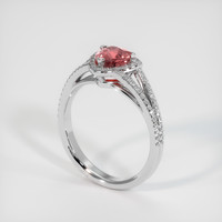 1.06 Ct. Padparadscha Sapphire Ring, 10K White Gold 2