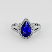 2.55 Ct. Blue Sapphire Ring, 14K White Gold 1