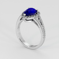 2.55 Ct. Blue Sapphire Ring, 14K White Gold 2