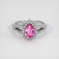 1.16 Ct. Pink Sapphire Ring, 14K White Gold 1