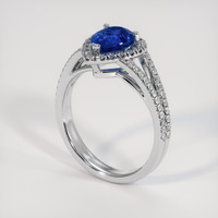 1.56 Ct. Blue Sapphire Ring, 14K White Gold 2