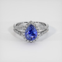 2.03 Ct. Blue Sapphire Ring, 14K White Gold 1