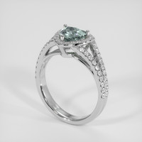 1.22 Ct. Bluish Grey Sapphire Ring, 14K White Gold 2