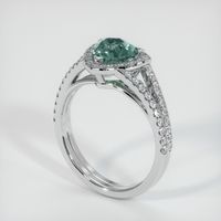 1.72 Ct. Bluish Green Sapphire Ring, 14K White Gold 2