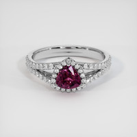 0.63 Ct. Pinkish Purple Sapphire Ring, 14K White Gold 1
