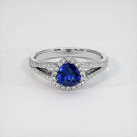 0.70 Ct. Sapphire Ring, 18K White Gold 1
