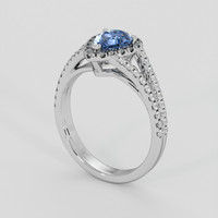 1.11 Ct. Blue Sapphire Ring, 18K White Gold 2