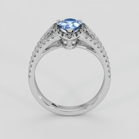 1.11 Ct. Blue Sapphire Ring, 18K White Gold 3