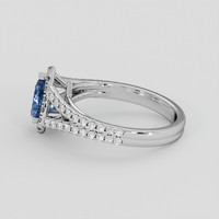 1.11 Ct. Blue Sapphire Ring, 18K White Gold 4