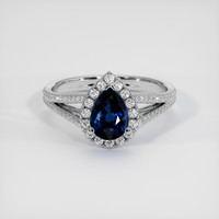 1.04 Ct. Sapphire Ring, 18K White Gold 1