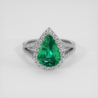3.38 Ct. Emerald Ring, 18K White Gold 1