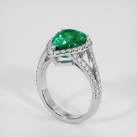 3.38 Ct. Emerald Ring, 18K White Gold 2