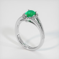 1.03 Ct. Emerald Ring, 18K White Gold 2