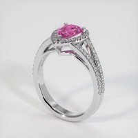 1.16 Ct. Pink Sapphire Ring, 18K White Gold 2