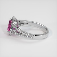 1.16 Ct. Pink Sapphire Ring, 18K White Gold 4