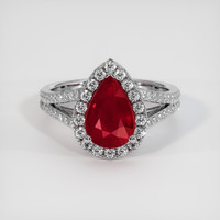 2.09 Ct. Ruby Ring, 18K White Gold 1