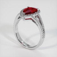 2.09 Ct. Ruby Ring, 18K White Gold 2