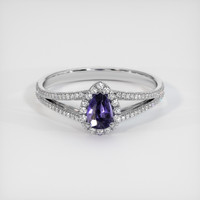 0.55 Ct. Sapphire Ring, 18K White Gold 1