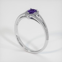 0.55 Ct. Sapphire Ring, 18K White Gold 2