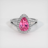 3.03 Ct. Pink Sapphire Ring, 18K White Gold 1